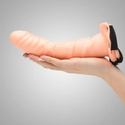 Size Extension Hollow Strap On Dildo For Men - Skin