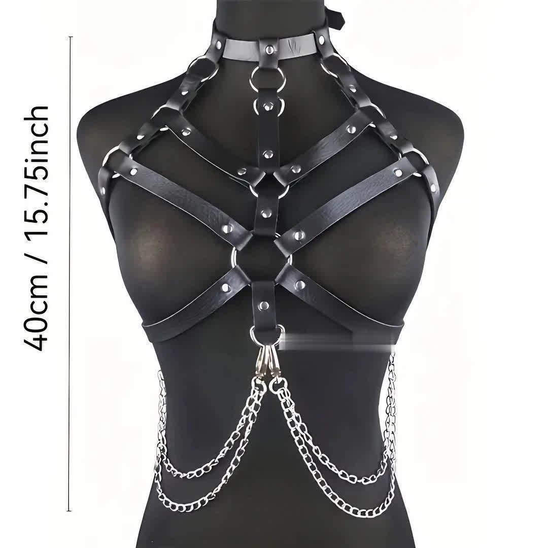 Chest Leather Chain Harness